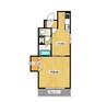 ベルエール八本松 1DKの間取り