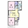 ヌーベルポルテ 2DKの間取り