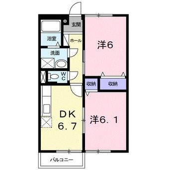 間取図 ハーモニーハイツカスミ　Ｂ