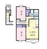 ラッキー　Ｃ 2LDKの間取り