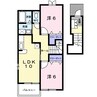 高徳線/屋島駅 徒歩21分 2階 築19年 2LDKの間取り