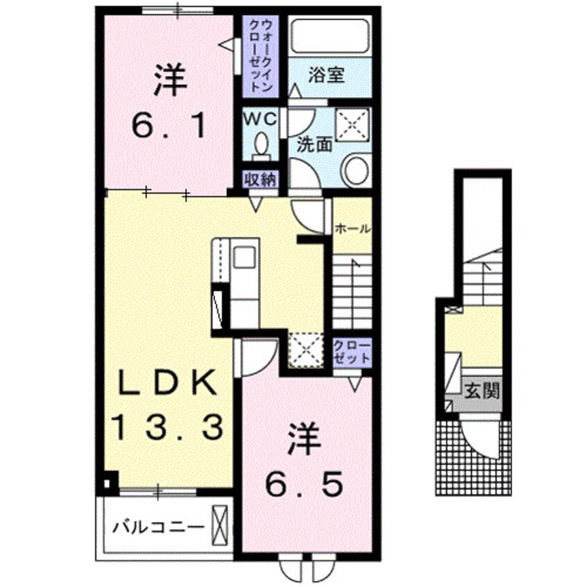 間取図 ベルエア木太Ｂ