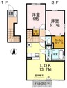 高徳線/木太町駅 徒歩25分 2階 築9年 2LDKの間取り