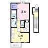 れいけん元山 1DKの間取り