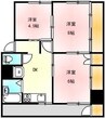ヴィラナリー屋島Ⅱ5号棟 3DKの間取り