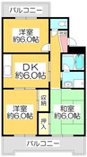 鳴瀬マンション 3DKの間取り