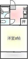エルソルSHIDO 1Kの間取り