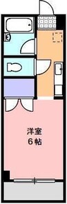 カレッジ三共パートI 1Kの間取り