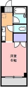 カレッジ三共パートII 1Kの間取り