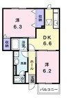 予讃線・内子線/端岡駅 徒歩7分 1階 築25年 2DKの間取り