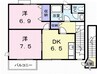 高松琴平電気鉄道<ことでん琴平線>/空港通り駅 バス:15分:停歩7分 2階 築22年 2DKの間取り