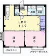 エルディム北山 2LDKの間取り