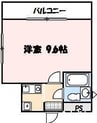 コーポリバーサイド 1Kの間取り