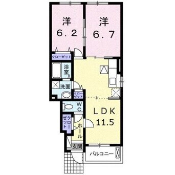 間取図 ヒーリング　Ｂ