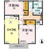 リジェール東山崎 A棟 2DKの間取り