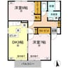 リジェール東山崎 A棟 2DKの間取り