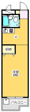 パズ昌栄Ⅰ 1Kの間取り