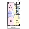アメニティ屋島 2DKの間取り