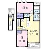 ティファニー　Ⅰ 2LDKの間取り