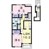 リバーヒルＢ 2LDKの間取り