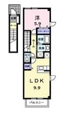 サニーサイド　ハウス　森　Ｂ 1LDKの間取り
