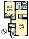 ＬＡＶＩＥＳＴ　B棟 1LDKの間取り