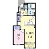 フレスクーラＢ 1LDKの間取り