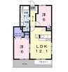 エルピーダＭ　Ｃ棟 2LDKの間取り