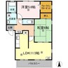 パインズコート新居　E棟 2LDKの間取り