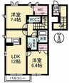 シャーメゾン　Aji 2LDKの間取り