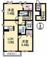 シャーメゾン　Aji 2LDKの間取り