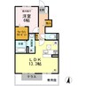 オネスト上林　Ｂ棟 1LDKの間取り