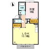 ウエストハイツ屋島　A棟 1LDKの間取り