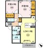 リーブルⅡ　B棟 2LDKの間取り