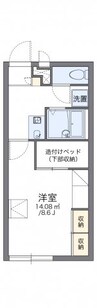 レオパレス由良 1Kの間取り