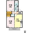 シュガー・コート 2DKの間取り