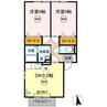 フローラルアベニュー藤田 2DKの間取り