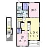 クラール春日Ａ 2LDKの間取り