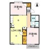 ヴァンベール屋島　 2LDKの間取り