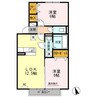 ハリス　Ⅰ棟 2LDKの間取り