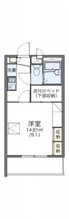 レオパレス川添 1Kの間取り