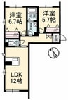 ベレオ　ミルフィオーレ 2LDKの間取り
