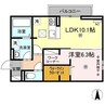 ナーブ屋島　B棟 1LDKの間取り