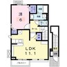 アミックスⅡＢ 1LDKの間取り