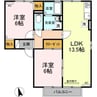 ファミール河野　A棟 2LDKの間取り