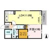 Zen 参番館 1LDKの間取り