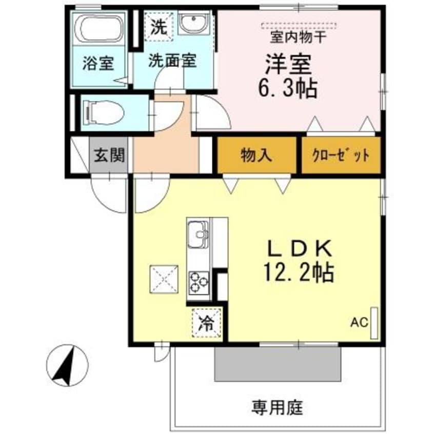 間取図 アンジュール山北 B棟
