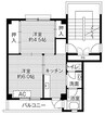 ビレッジハウス白鳥2号棟 2Kの間取り