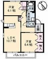 ハイツMINORU B棟 2LDKの間取り