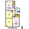 ドミール円座　D棟 2LDKの間取り